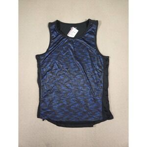 Joe Fresh Shirt Mens Large L Active Tank Top Fit Polyester Sleeveless Blue NWT